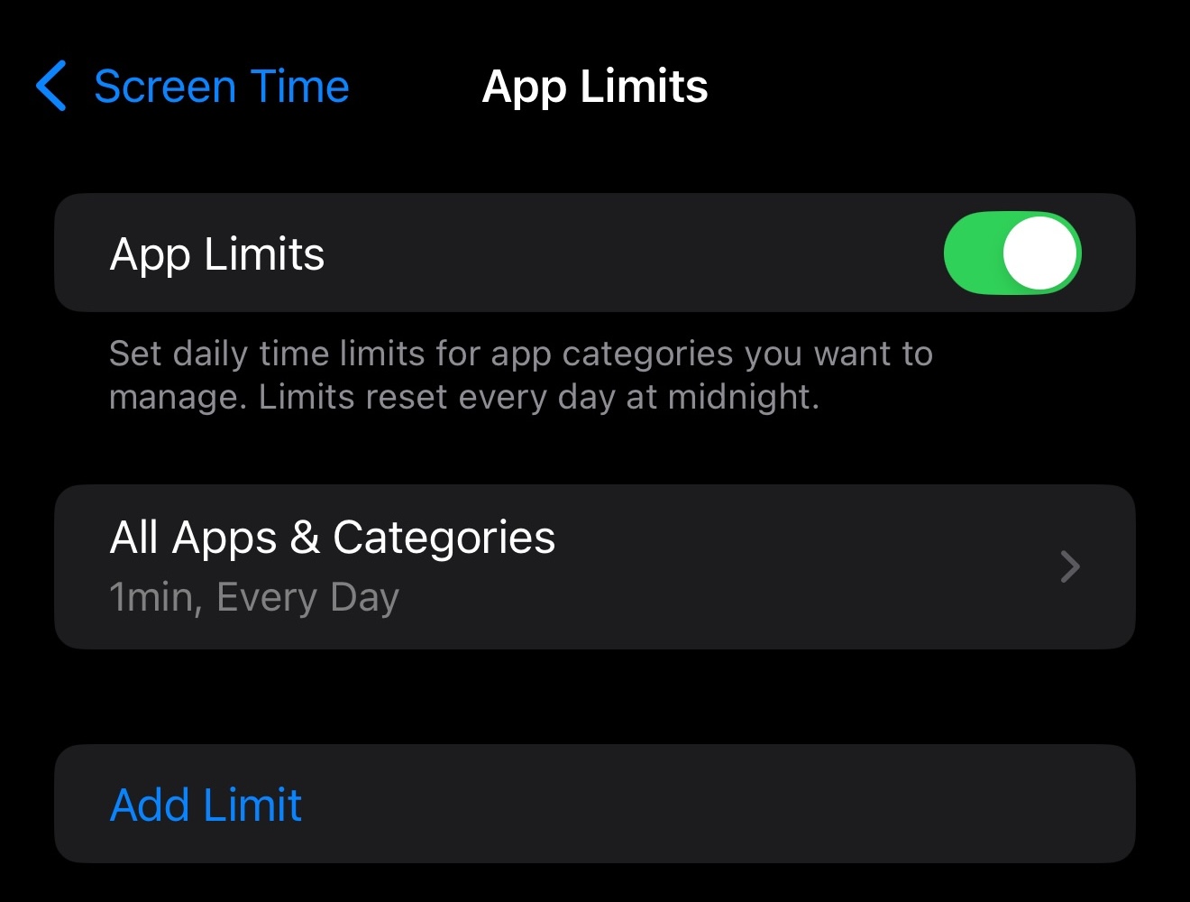 App Limits 4