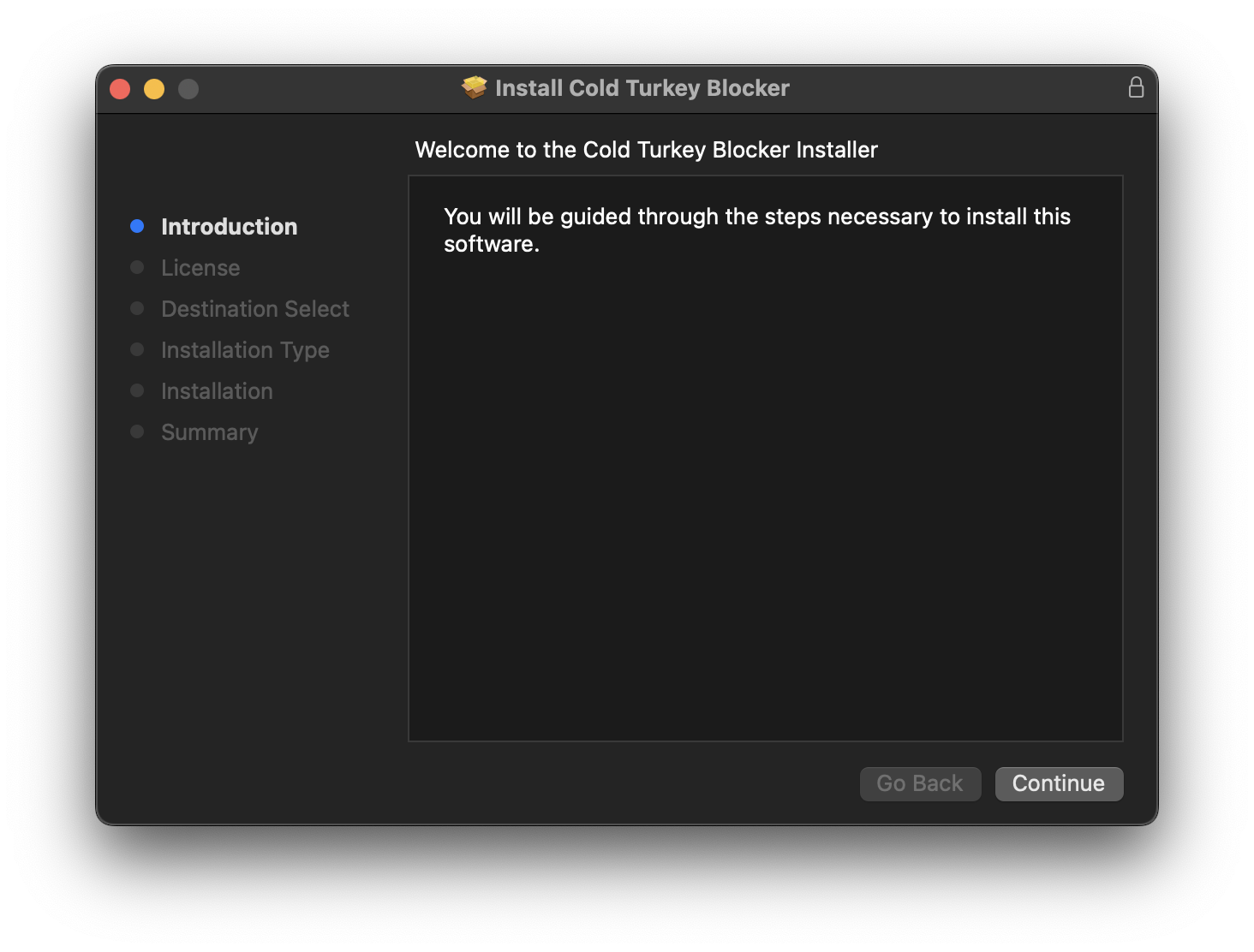 Installer Step 1